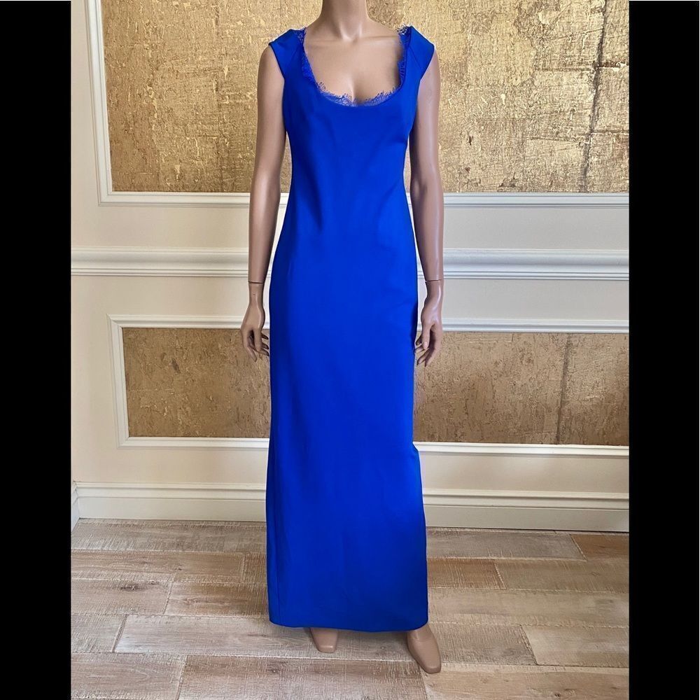 NWOT! CUSHNIE royal blue classic maxi dress 6